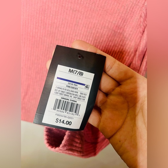 Art Class• Girls Pink Ribbed Cozy Side Tie Long Sleeve Top NWT M(7/8) - Picture 4 of 6